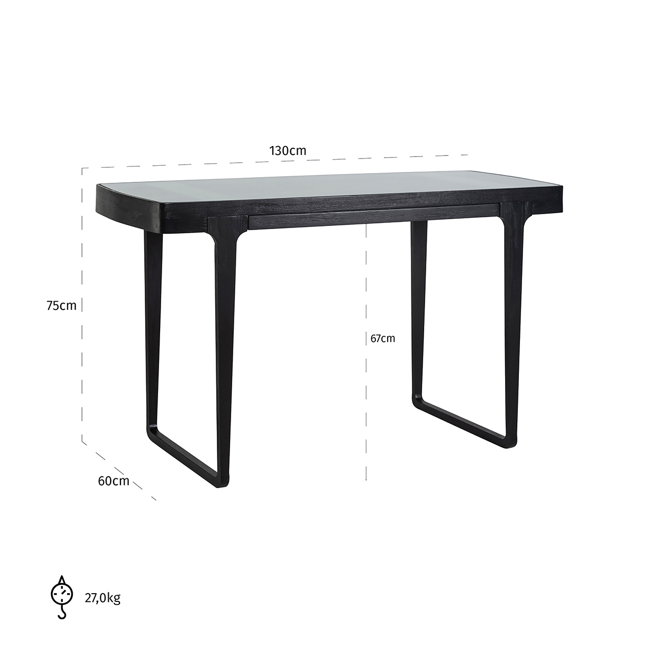 Bureau Monfort 1-lade (Black)