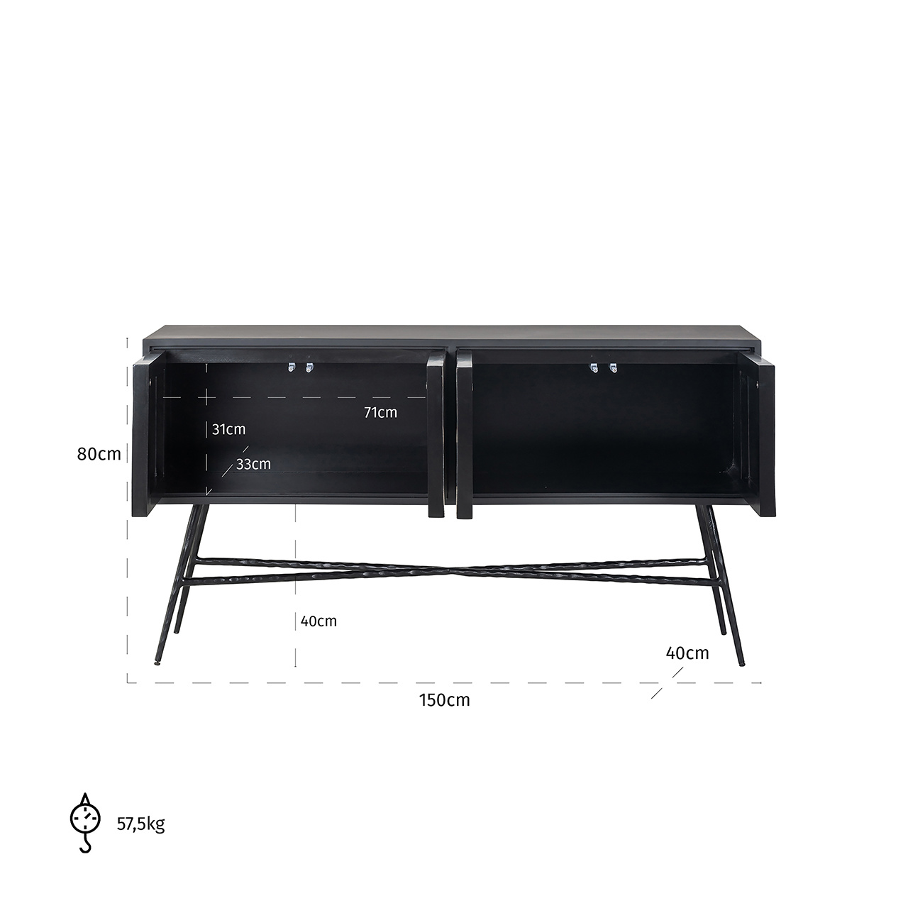 Dressoir Rostelli 4-deuren