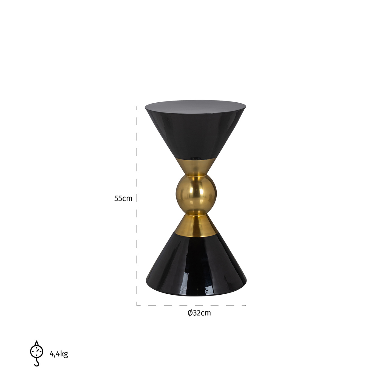 Bijzettafel Rowy (Black/gold)