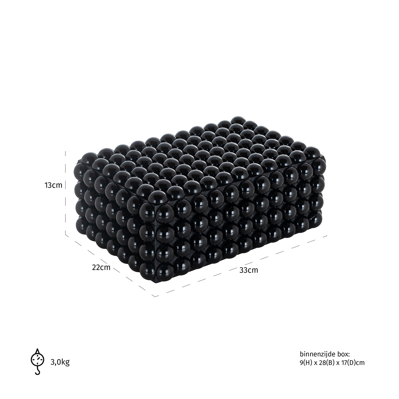 Juwelenbox Batool groot (Black)