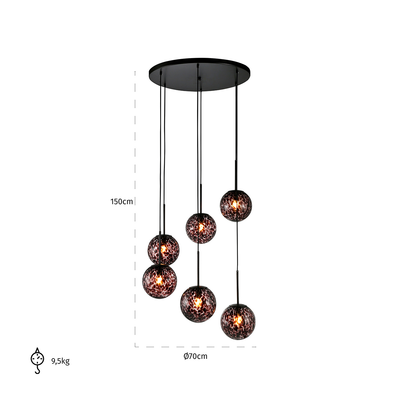 Hanglamp Kyano groot (Black)