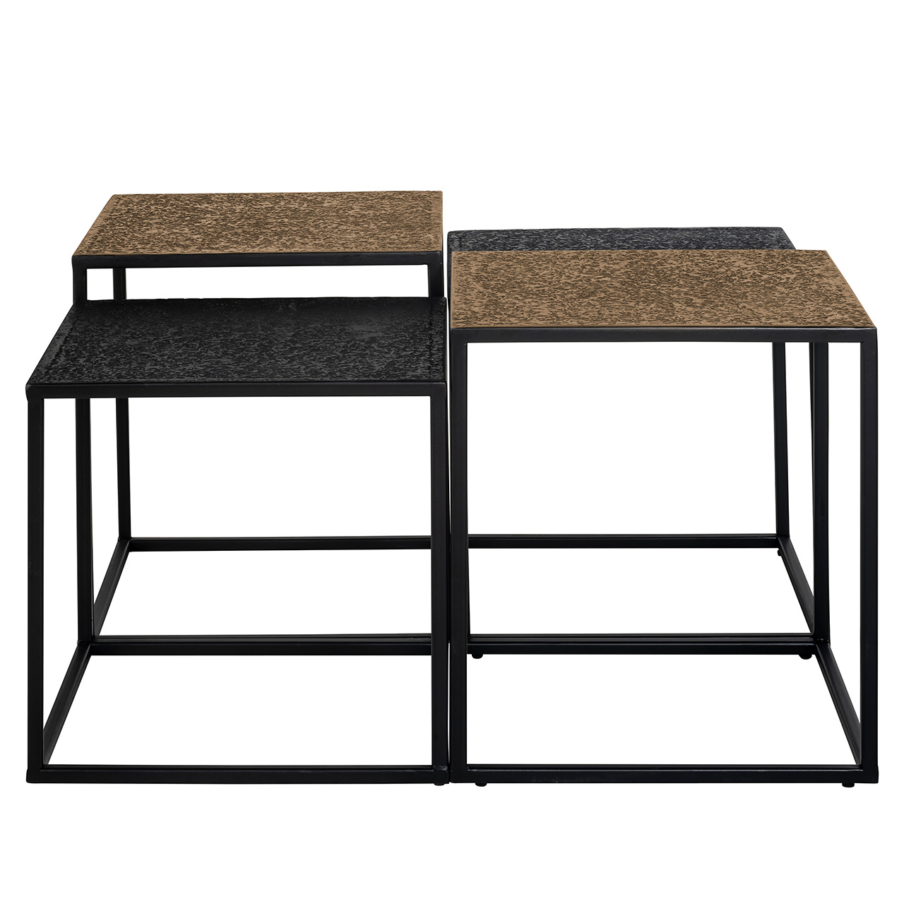 Salontafel Ely set van 4 (Black/gold)