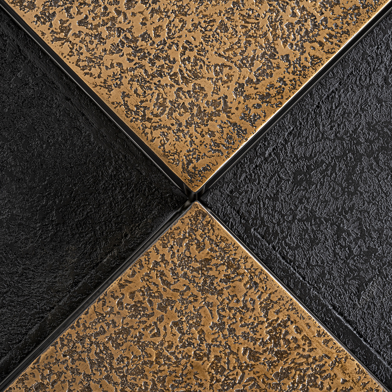 Salontafel Ely set van 4 (Black/gold)