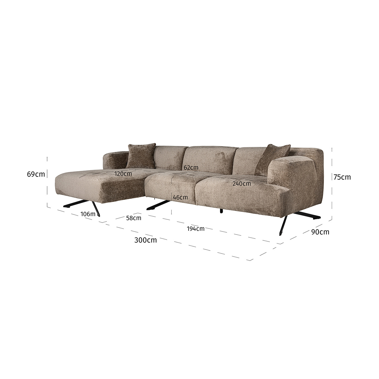Bank Donovan (Bergen 104 taupe chenille)