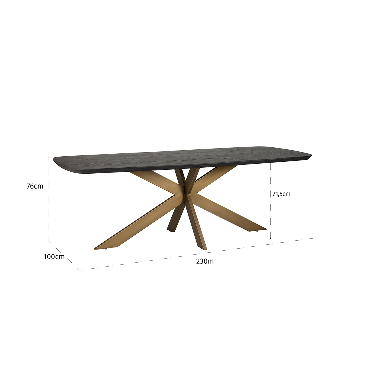 Eettafel Cambon 235 deens ovaal (Dark coffee)