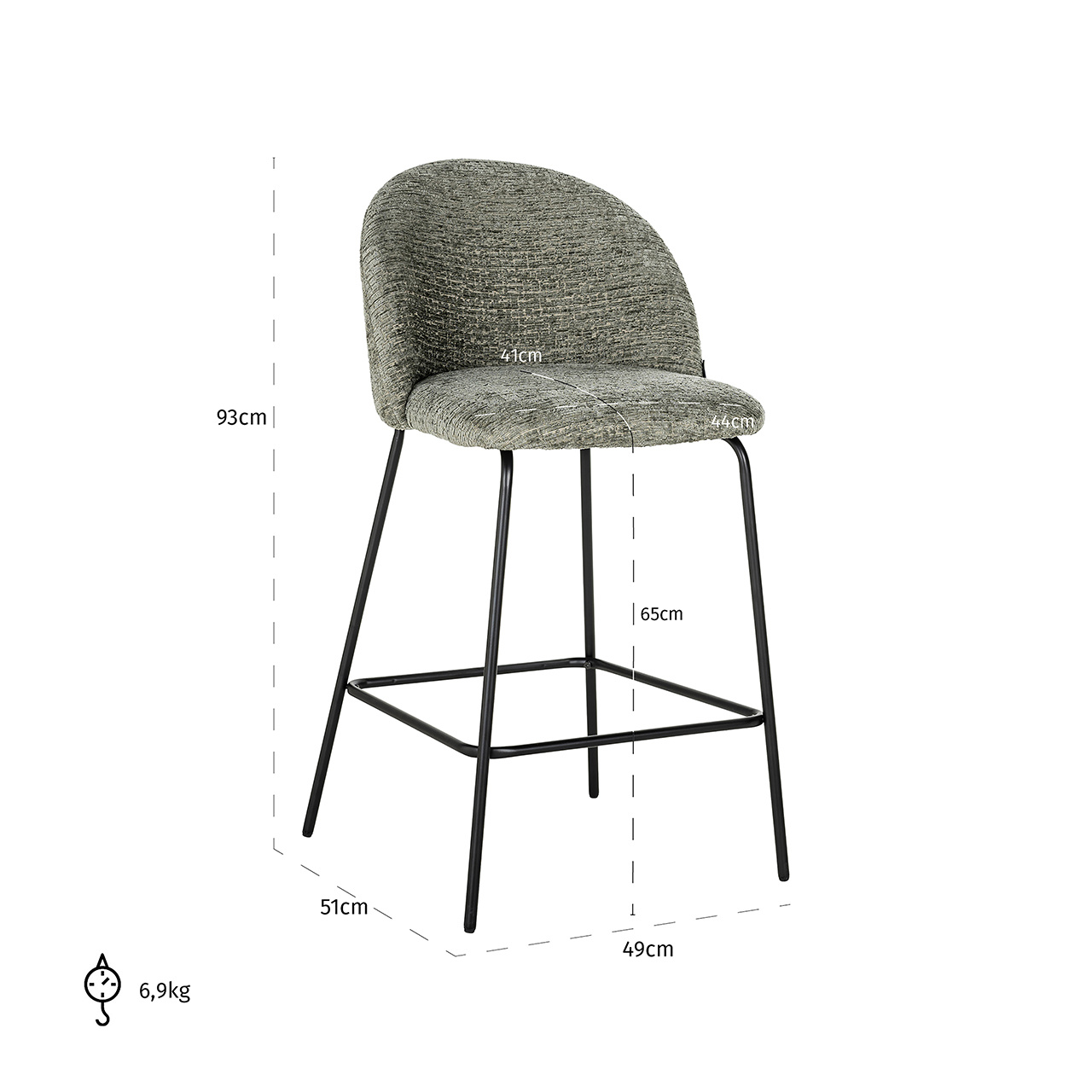 Counterstoel Alyssa thyme fusion (Fusion thyme 206)