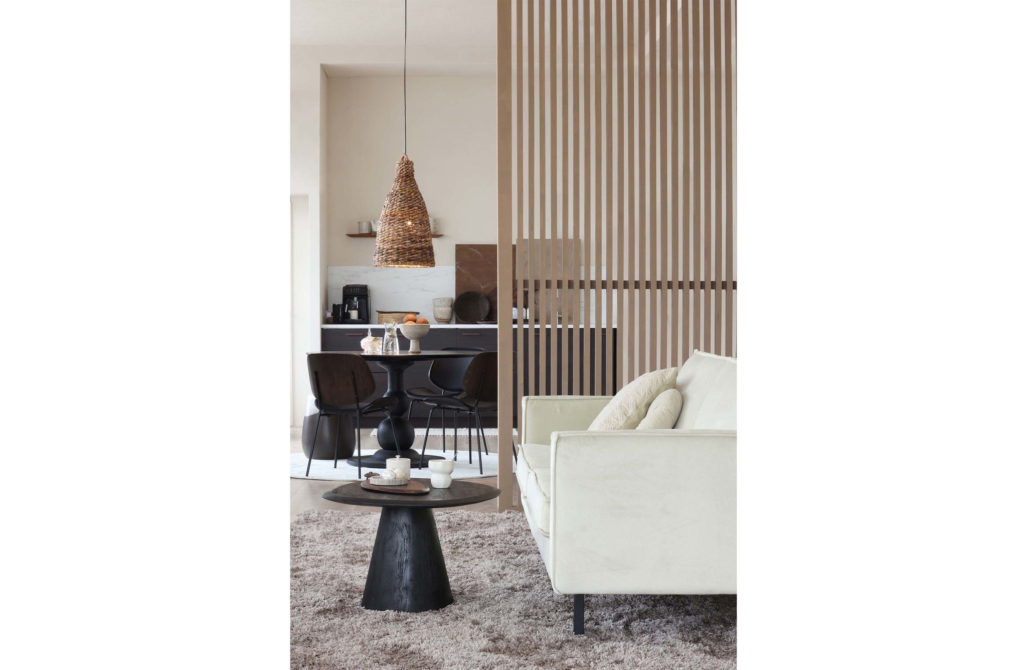 Posture Salontafel Hout Zwart Ø70cm