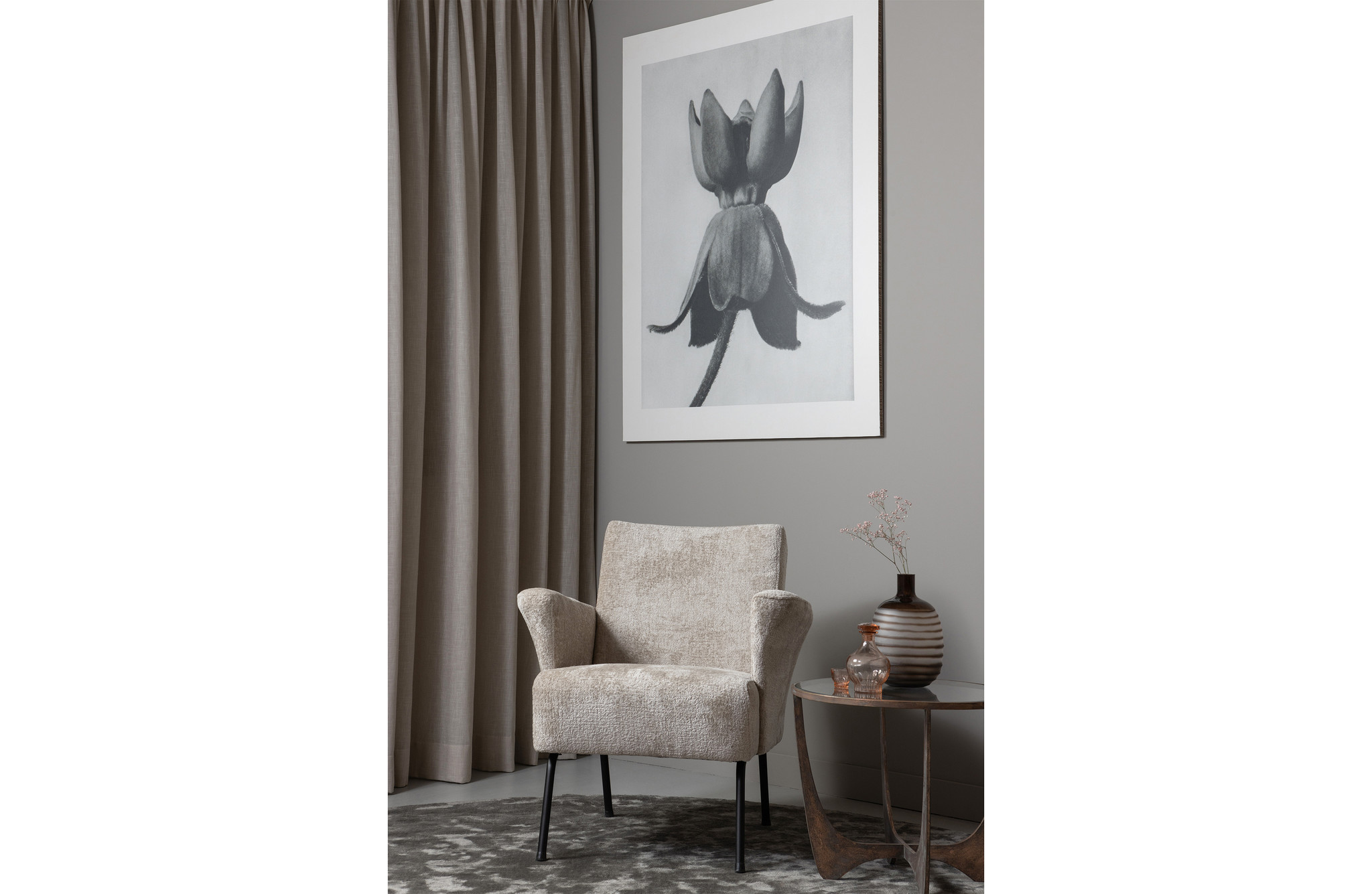Muse Fauteuil Grof Geweven Stof Naturel