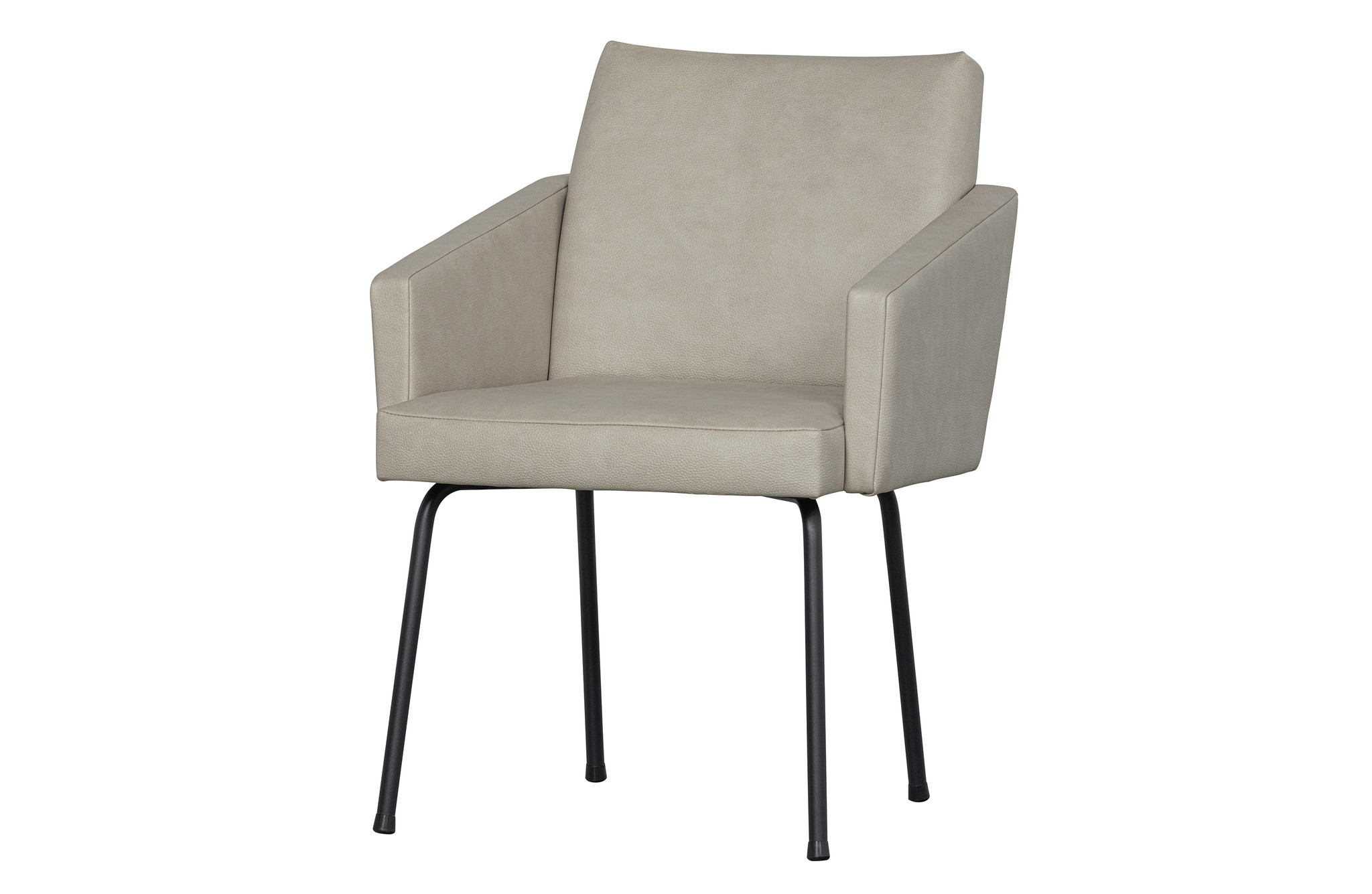 Mount Eetkamerstoel Met Armleuning Leerlook Naturel