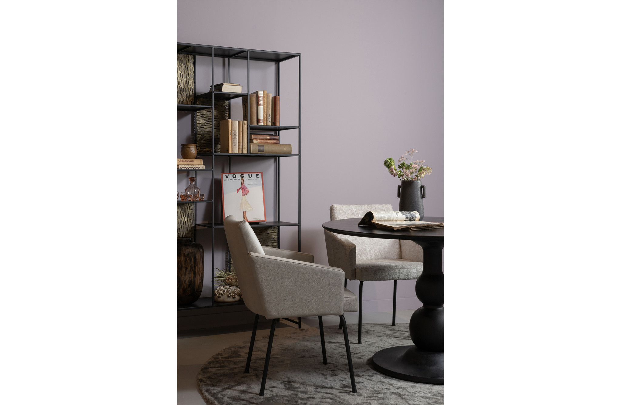 Mount Eetkamerstoel Met Armleuning Leerlook Naturel