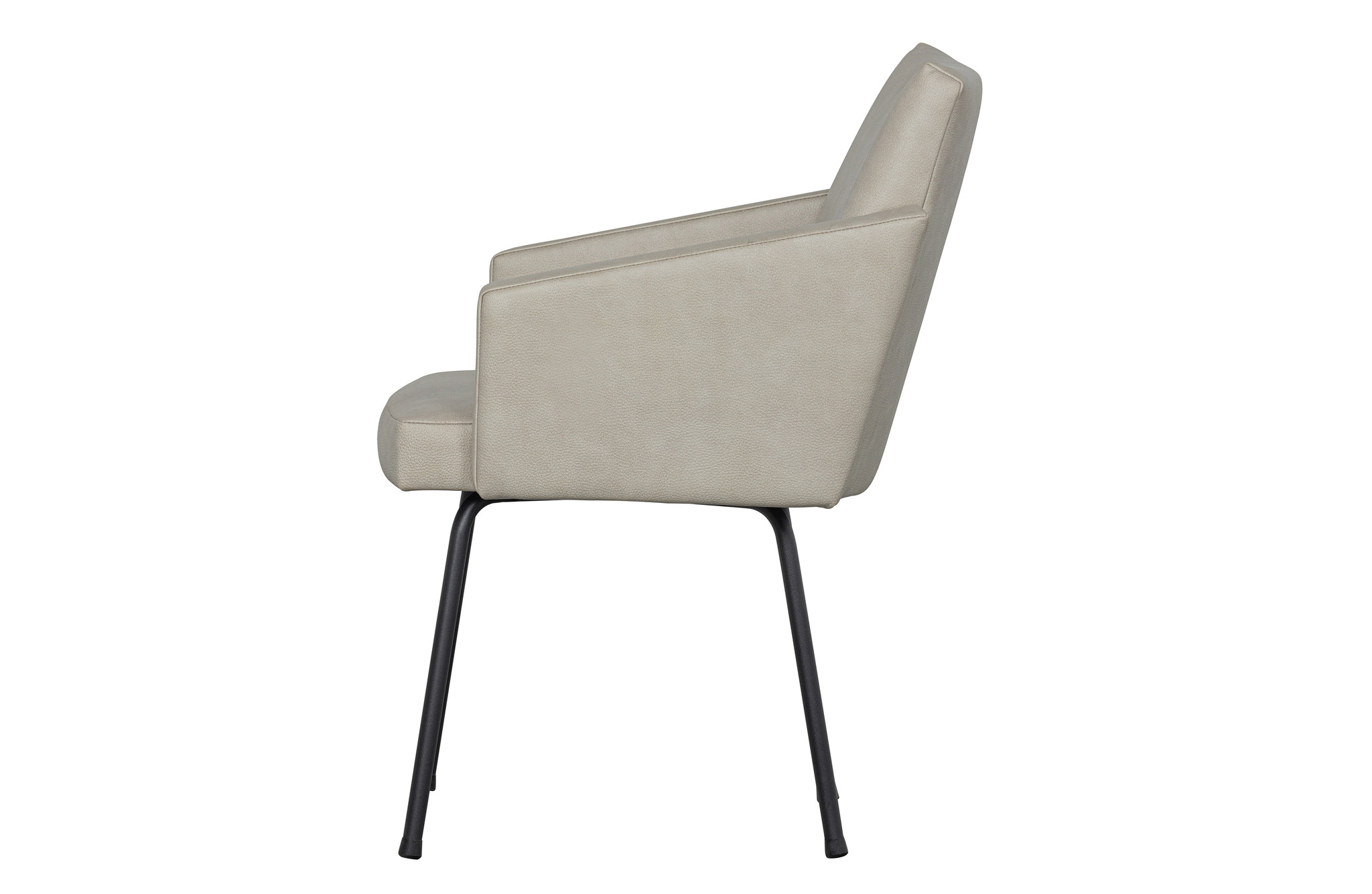 Mount Eetkamerstoel Met Armleuning Leerlook Naturel