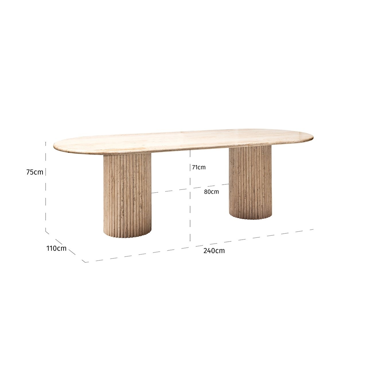 La Cantera eettafel ovaal 240