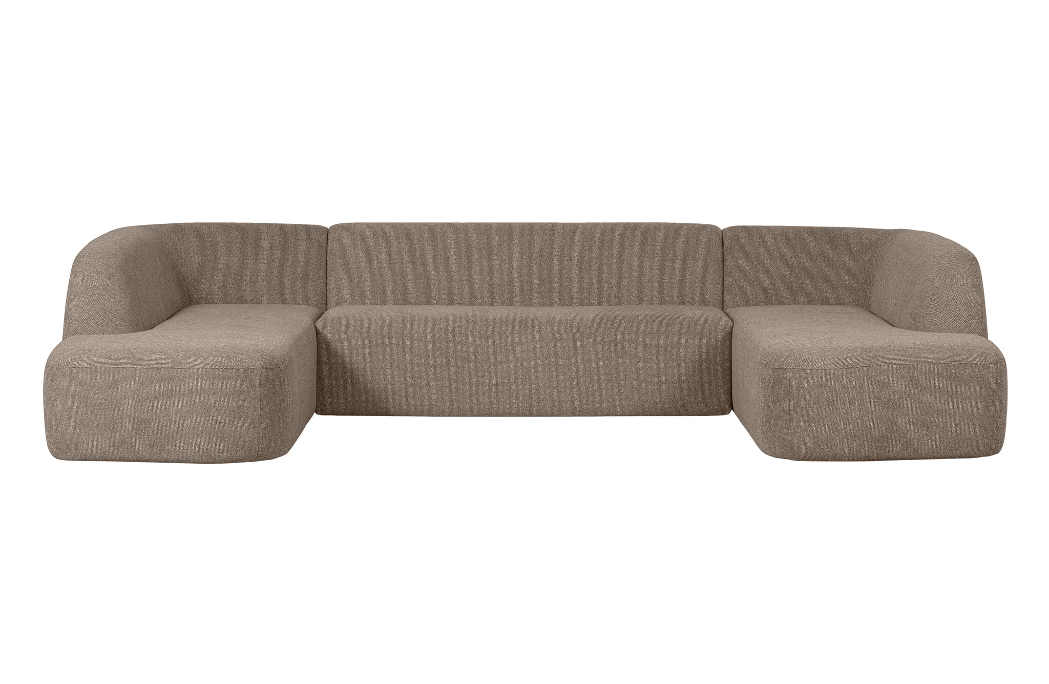 Sloping U-vorm Bank Lichtbruin Melange