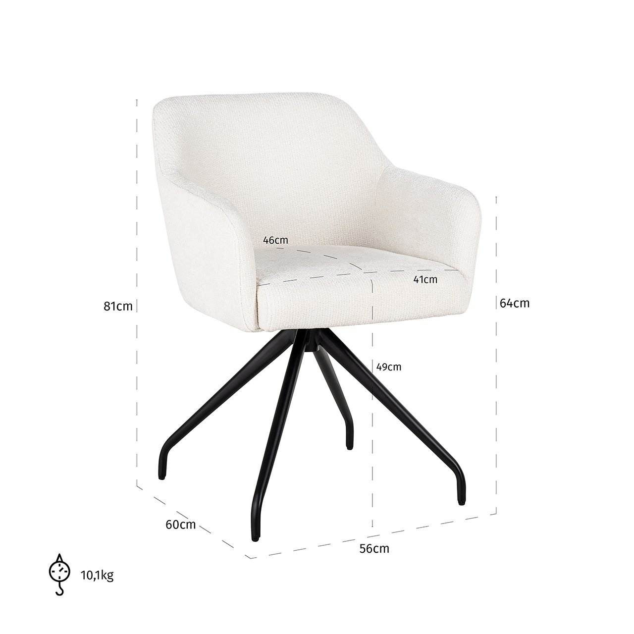 Stoel Benthe white unicorn (Unicorn 02 white)