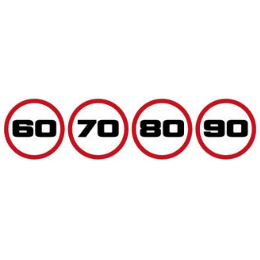 Geschwindigkeitsaufkleber 60 - 70 - 80 - 90