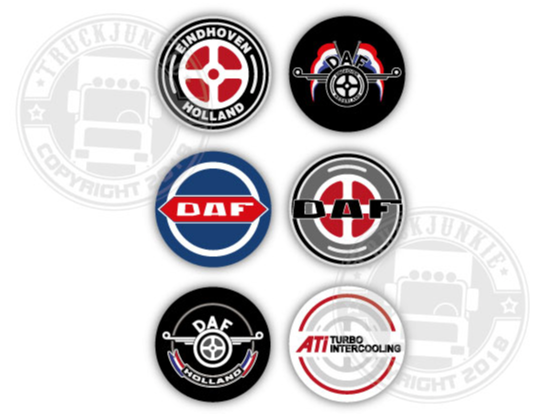 DAF - 3D Deluxe Full Print Stickers Set of 6