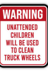 Warnung vor unbeaufsichtigten Kindern – vollständig bedruckter Aufkleber