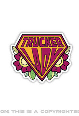 TRUCKER LADY - ROSEN - VOLLDRUCK-AUFKLEBER