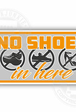 No Shoes in Here Green - Full Print Sticker