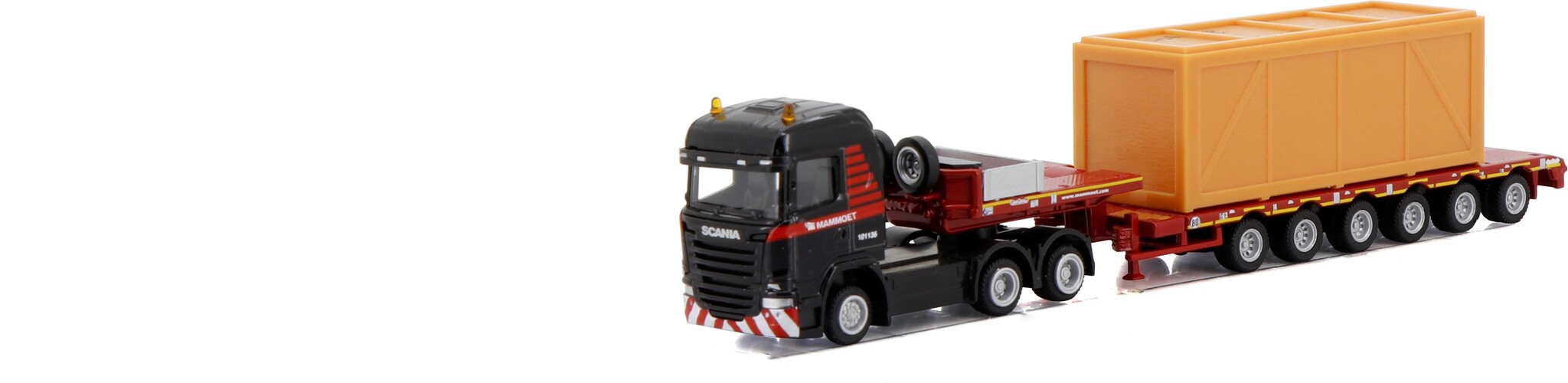 Mammoet Scania Streamline 6x4 Semi-Tieflader 6 Achsen + Holzkiste