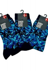 Socken dänisches Plüschmotiv Blau
