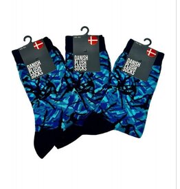 Socken dänisches Plüschmotiv Blau