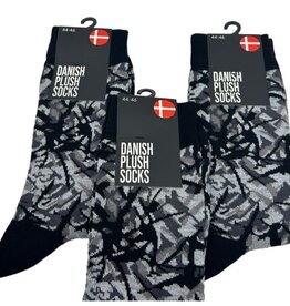 Socken dänisches Plüschmotiv Grau