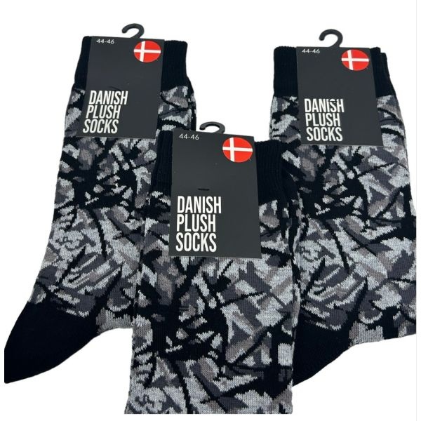Socken dänisches Plüschmotiv Grau