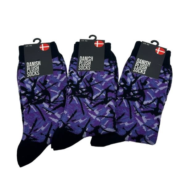 Socks Danish plush motif Purple