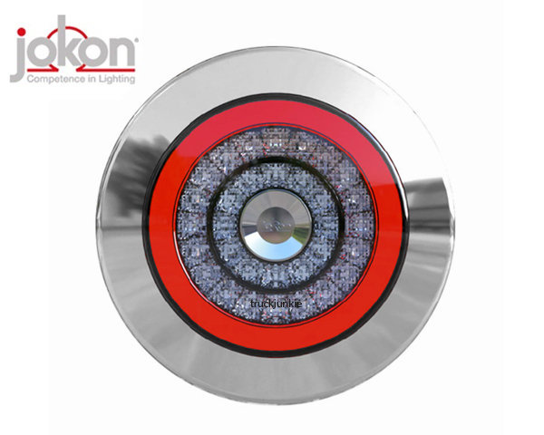 Jokon Led Rond Achterlicht 14V met Chromen Ring