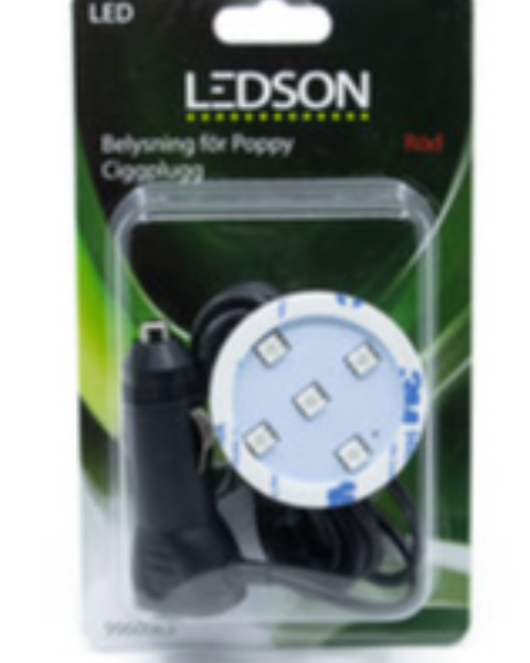 Ledson - Poppy LED - Rood - Sigarettenplug -10-40V