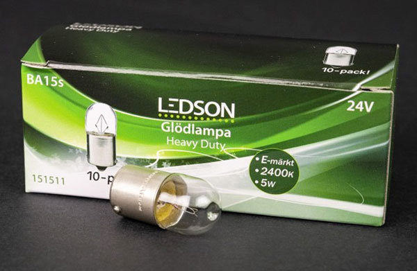 Ledson - Light Bulb BA15S - 24V Heavy Duty - 10-Pack