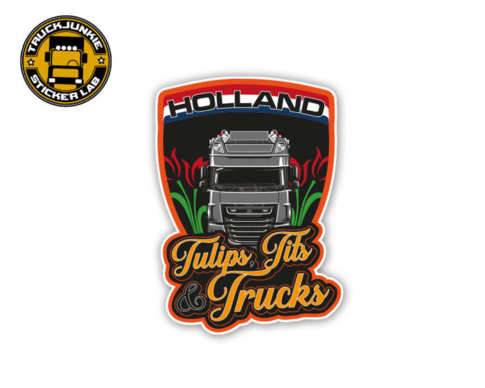 Tulips, Tits & Trucks - Full Print Sticker