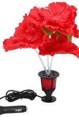 Beleuchtete Blume – rotes Licht – 12–32 V