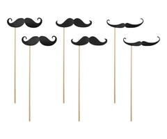 Party Deco Party Prop - Stok met snor ( 6 stuks )