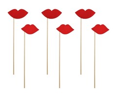 Party Deco Party Prop - Stok met lippen ( 6 stuks )
