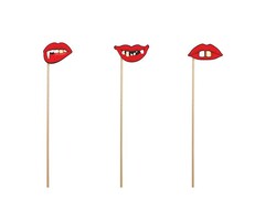 Party Deco Party Prop - Stick avec des lèvres effrayantes (3 pièces)