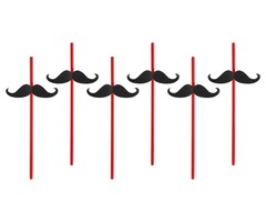 Party Deco Party Straw - Straw Moustache ( 6 pieces )