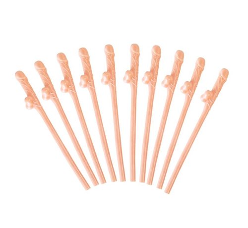 Party Deco Straw Luxe Dick ( 10 pieces )  | Willy Straw