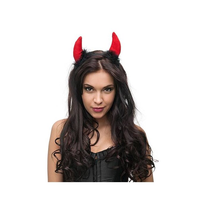 Partyline Devil horn diadem with fur | Devil Diadem