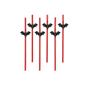 Party Deco Paille Chauve Souris( 6 pieces )