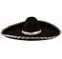 Sombrero noir bordure argentée adulte