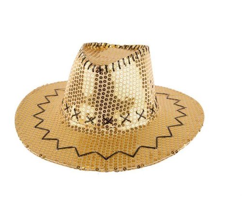 Partyline Chapeau de cowboy avec des paillettes d'or