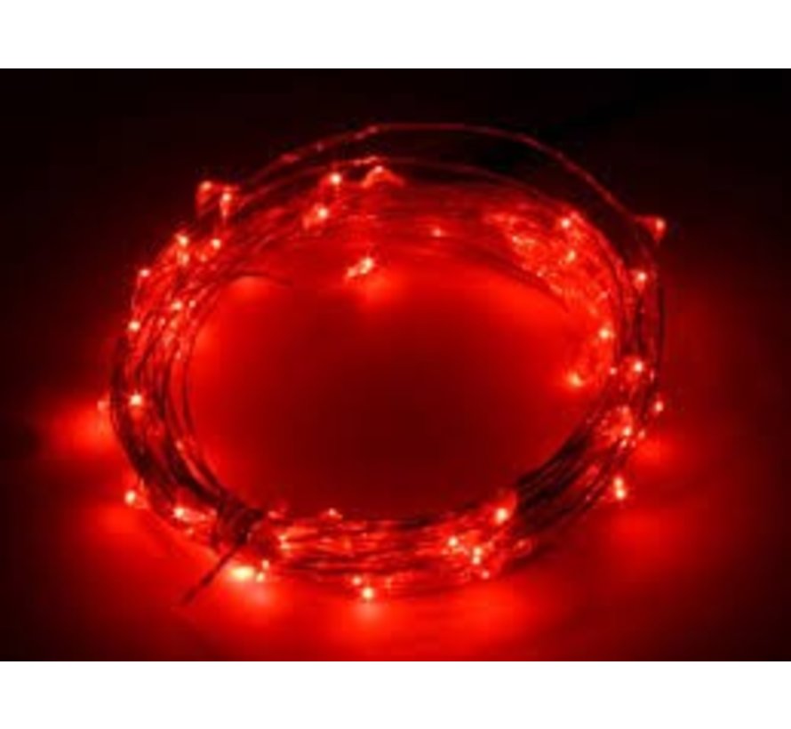 HighBrite 40 Led Ketting 2 m op batterijen - Rood