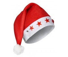 Partyline 12 x Christmas hat + 5 stars LED