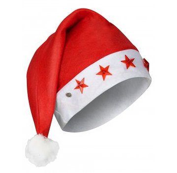 Partyline 12 x Christmas hat + 5 stars LED