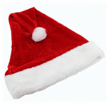 Partyline Bonnet de Noel en peluche | Bonnet de Noel rouge