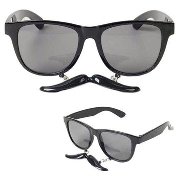 Partyline Glasses with Mustache Black | Black Glasses