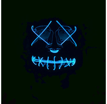 Wicked Costumes  El Wire Mask The Purge | Halloween Black mask with blue lights