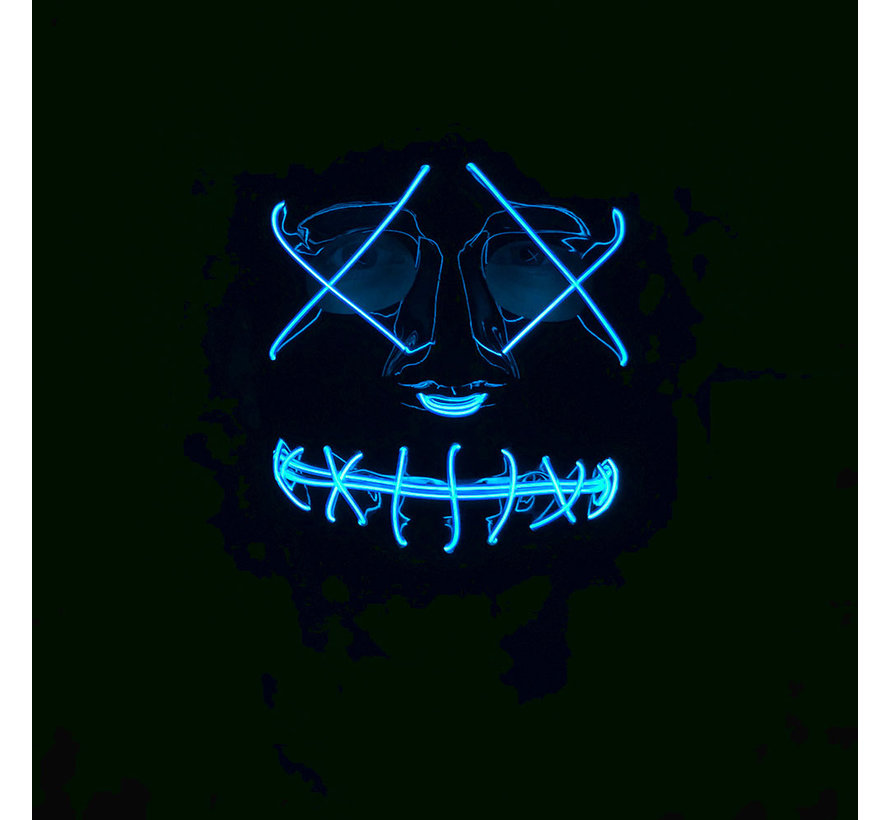 Masque El Wire The Purge | Masque noir d'Halloween avec des lumières